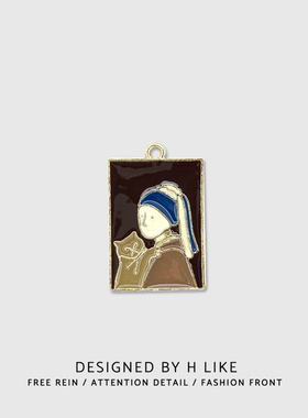 ins油画少女网钛钢坠百搭项链