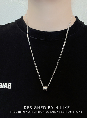 气质简约戒指项链hiphop吊坠钛钢