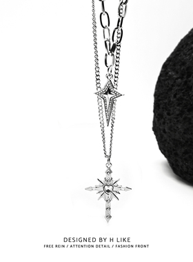 水钻十字架项链吊坠饰品毛衣链