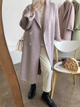 South Korea Double Face Cashmere Coat Woman Winter New Superior Sense Goat Hump Hair in thickened wool Thickened Wool Coat