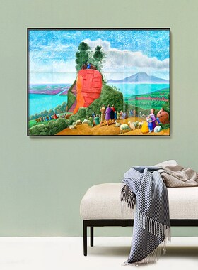 故乡的田野 Dfavid Hockney 霍克尼 世界名画 客厅沙发装饰画挂画