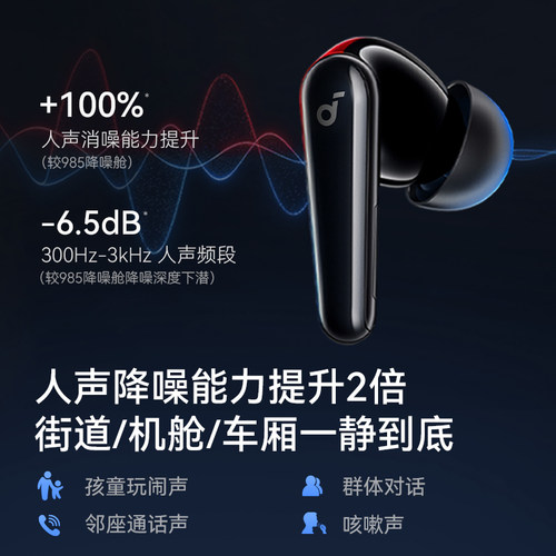 soundcore声阔降噪舱3代Air人声降噪蓝牙耳机安克适用苹果华为 - 图1