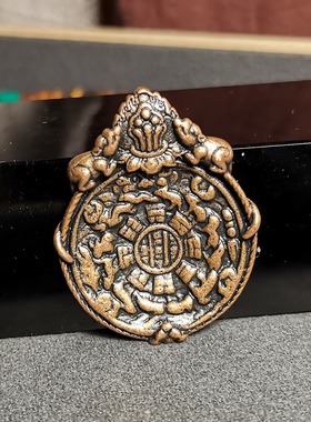 手工天铁托甲吐宝鼠九宫八挂牌腰牌挂件小尺寸随身本命年佛牌吊坠