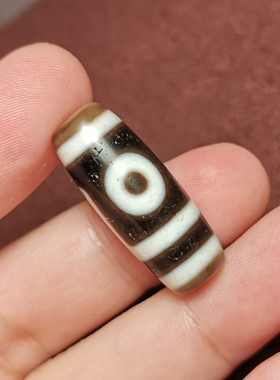 牧区古玩11*29mm老款式折线二眼天珠一物一图老磨损随身佩戴吊坠