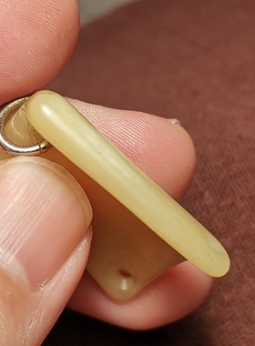 藏系文玩25*28mm牦牛骨玉化灵骨包浆油润一物一图老骨牌卡子滴溜