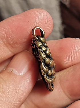 藏式文玩黄铜手工莲花佛化身蝎子咒点金刚杵吊坠挂件测挂男女款