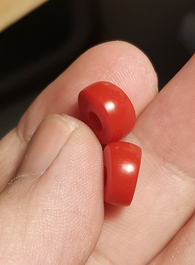 藏式10mm老型马蹄形红色料器隔片隔珠猪大肠佛珠手链手串佩珠diy
