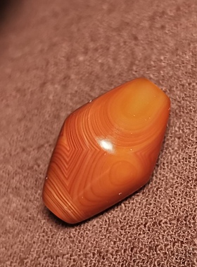 西藏文玩19*30mm达洛金刚佛眼一眼珠棕红色缠丝玛瑙吊坠顶珠随身