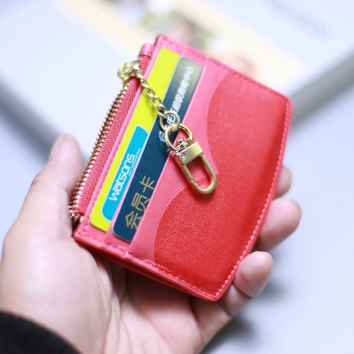 Маленький кошелек, ультратонкий брендовый картхолдер, монеты с молнией, коллекция 2022, из натуральной кожи
