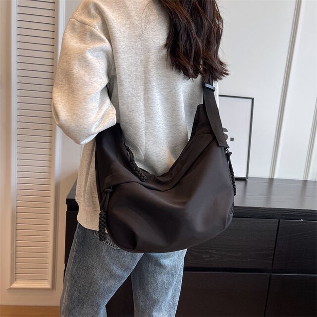 2024 New Large Capacity Bag Women's Tote Bag High School Student Lightweight Fashionable Versatile Winter Crossbody Bag Student Bag