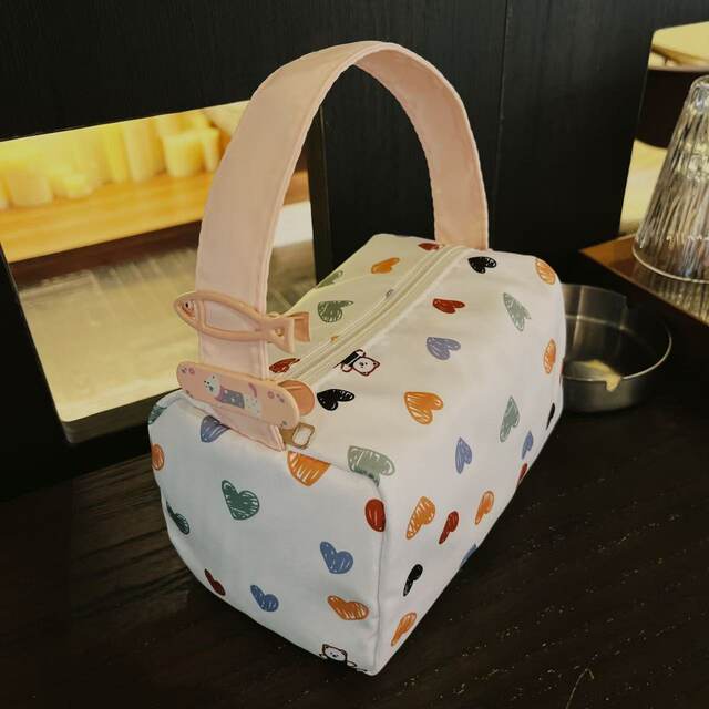 Large capacity portable cosmetic toiletry bag for women