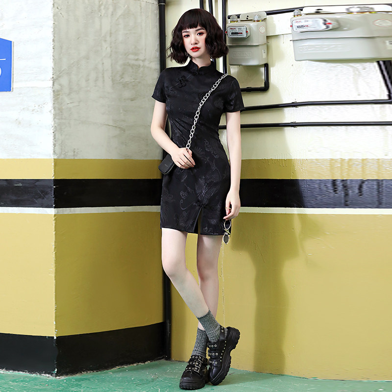 旗袍2022年新款改良少女国潮连衣裙 闺小蜜旗袍