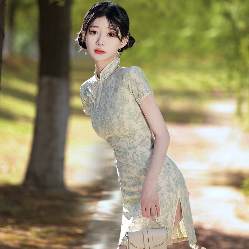 旗袍夏款年轻款少女小个子连衣裙 闺小蜜旗袍