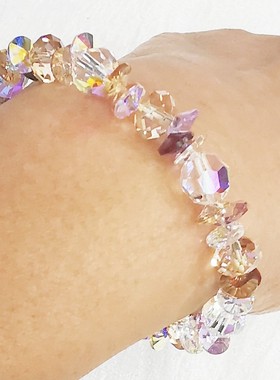轻奢闪亮切面原创设计风水晶手链