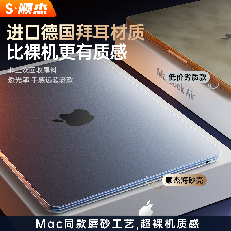 适用苹果macbookair保护壳mac笔记本2023M2电脑pro套macpro14寸13透明macbookairm2膜M1配件2022软16mbp15 M3 - 图1