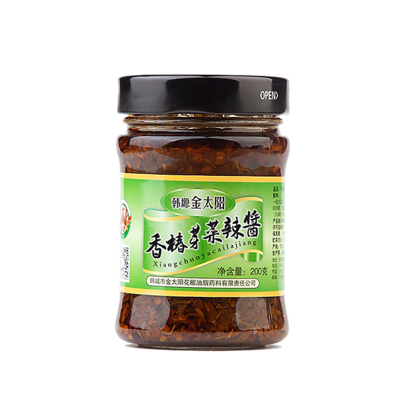 金太阳香椿芽菜辣酱辣椒酱暴下饭酱拌饭酱拌面酱香椿酱200g