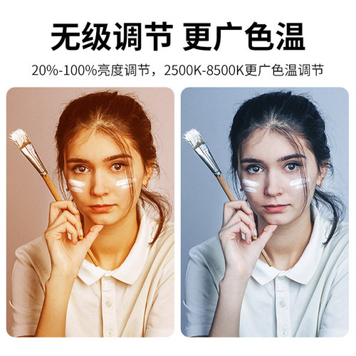 明星同款】Ulanzi优篮子U200手持环形补光灯摄影兔笼化妆美颜纹绣灯美甲拍照视频拍摄直播运动相机手机打光灯 - 图1