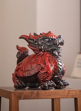 陶瓷龙龟摆件桌面吉祥物招财装饰