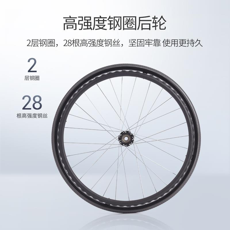 鱼跃轮椅车折叠轻便老人专用多功能轻型瘫痪坐便代步手动推车H051 - 图1