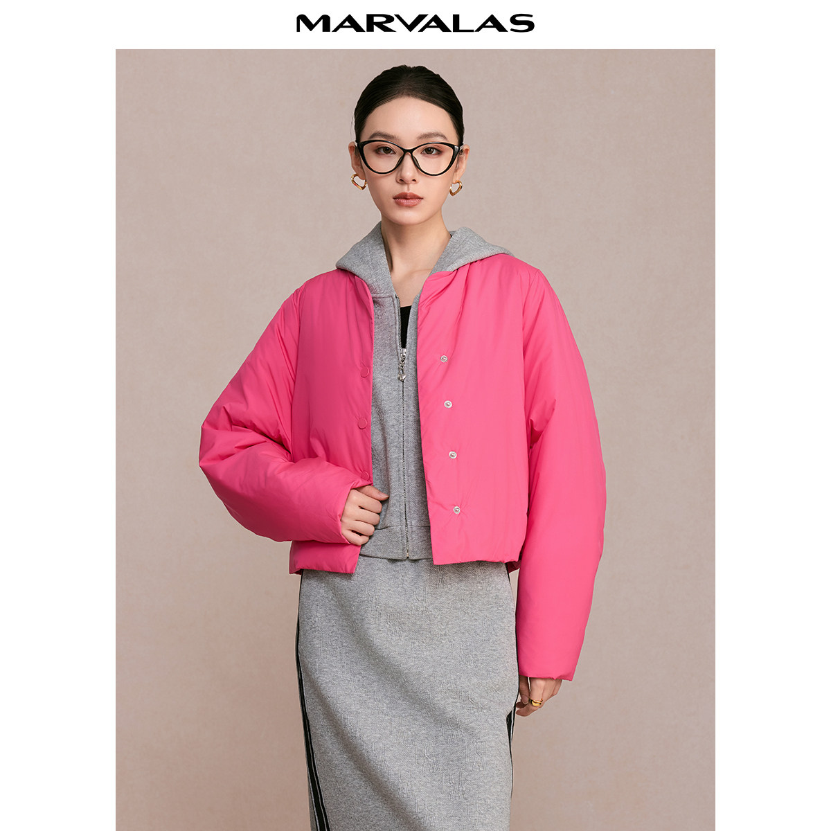 曼德诗短款棉服2025冬季新品面包服棉衣纯色加厚上衣女短外套,淘宝优惠券,粉丝福利购,淘宝优惠卷