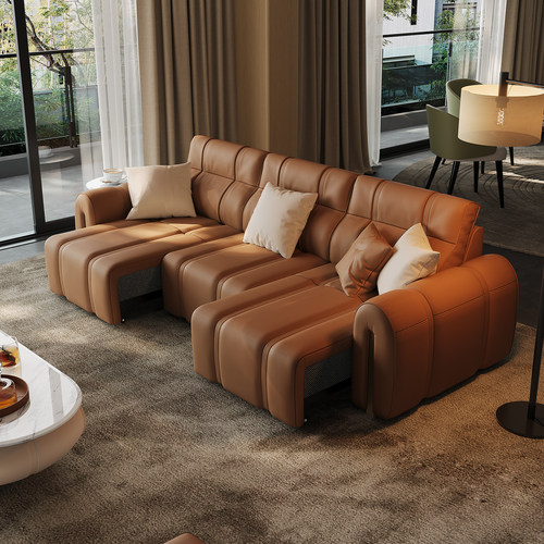 Toppinis意式轻奢真皮沙发床一体两用别墅大平层客厅电动功能沙发 - 图0