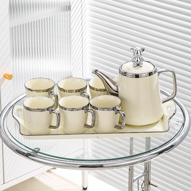 雨象陶瓷轻奢水杯茶杯茶具套装家用客厅北欧水壶杯具家庭待客杯子