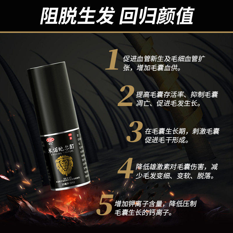 汇仁米诺地尔酊喷雾剂男性型斑秃 德爱堂大药房白发脱发