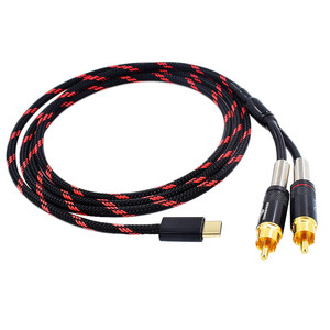 发烧级高保真适用小米三星vivo荣耀oppo华为Type-c转红白双莲花音频线一分二2rca安卓手机连接功放音响线AUX