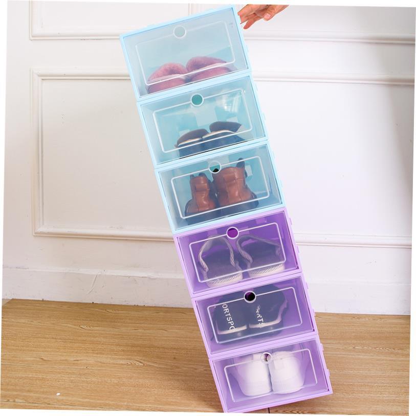6pcs Transparent plastic shoe box dustproof Shoes cabinet 1 - 图2