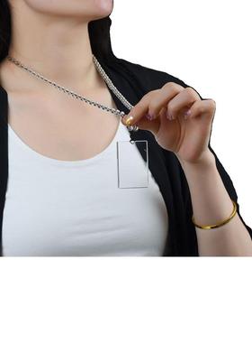 天然白水晶无事牌吊坠男士项链平安无事牌子挂坠女方牌项链透明