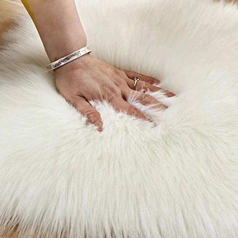 30x40cm Small Size Heart Shaped Fluffy Rug Shaggy Faux Wool - 图1