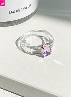 cute Inlaid rhinestone resin index finger ring Fashion girl