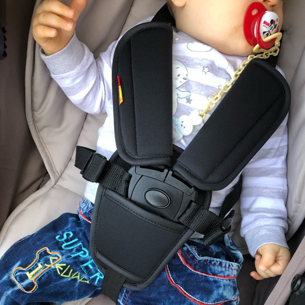 婴儿童车肩套三件套儿童汽车安全座椅安全带肩垫前胯套推车保护套-图0