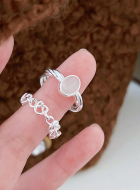 爱心绳结戒指可调节轻奢高级饰品