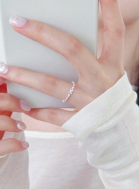 蝴蝶结戒指纯银轻奢时尚高级饰品