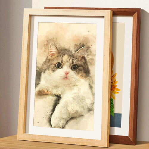 木质相框挂墙画框空框装裱a34照片16寸20拼图4k8开海报展示框定制 - 图1