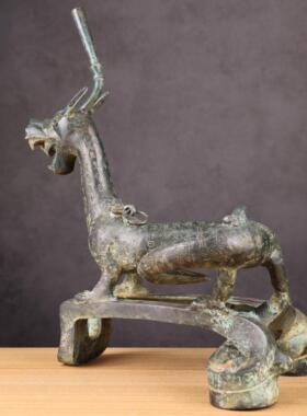 【龙形灯】古青铜器摆件纯铜汉代铜灯具古代油灯工艺礼品