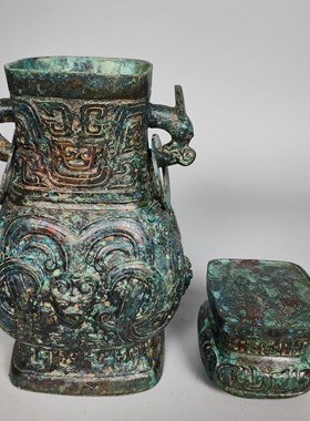 铜祥德青铜器 西周颂壶古代盛酒器古摆件做旧 台北故宫博物院藏