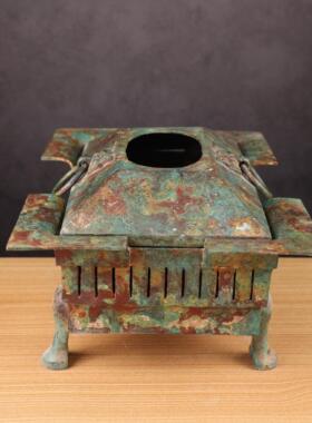 古青铜器 西汉铜炉 淄博市博物馆藏品烧烤炉青铜器工艺品摆件