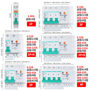 天正 漏电保护开关断路器带空气开关电闸2p空开220v家用63a带漏保