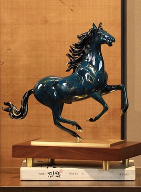 马到成功铜马摆件新中式办公室