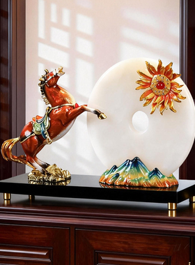 【招财】玉石珐琅彩高端摆件