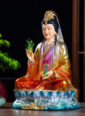 妙善观音菩佛供奉仿汉玉南像海观世音菩萨萨家MOJ用坐白莲慈航道