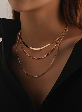 Punk Pop Hip Hop Geometric Exaggeration Multi layer Necklace