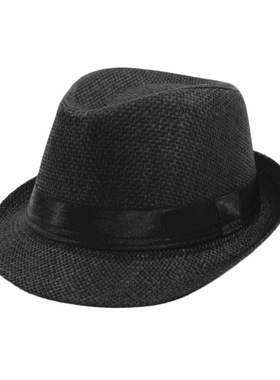 Spring Imitation Linen Top Jazz Hat Adult Bowler Hats Classi