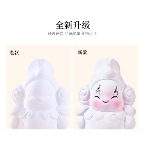 吉兔坊北京兔儿爷石膏白坯手工制作diy兔爷泥塑研学绘画体验材料 - 图0