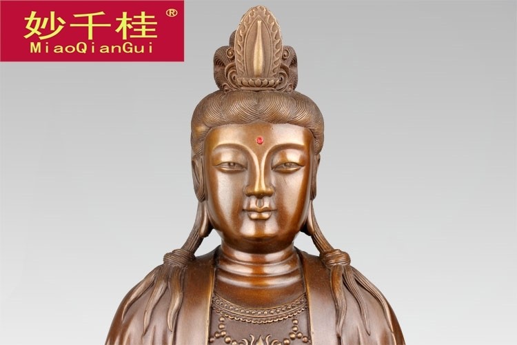 妙千桂纯铜大势至菩萨摆件纯铜佛像 妙千桂摆件