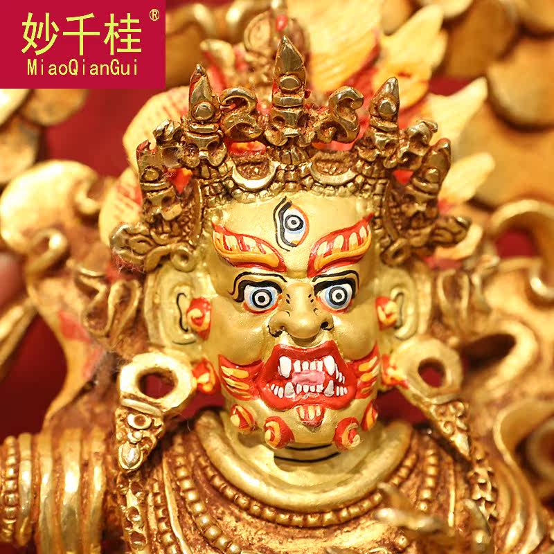 尼泊尔进口7寸纯铜全手大势至菩萨 妙千桂摆件