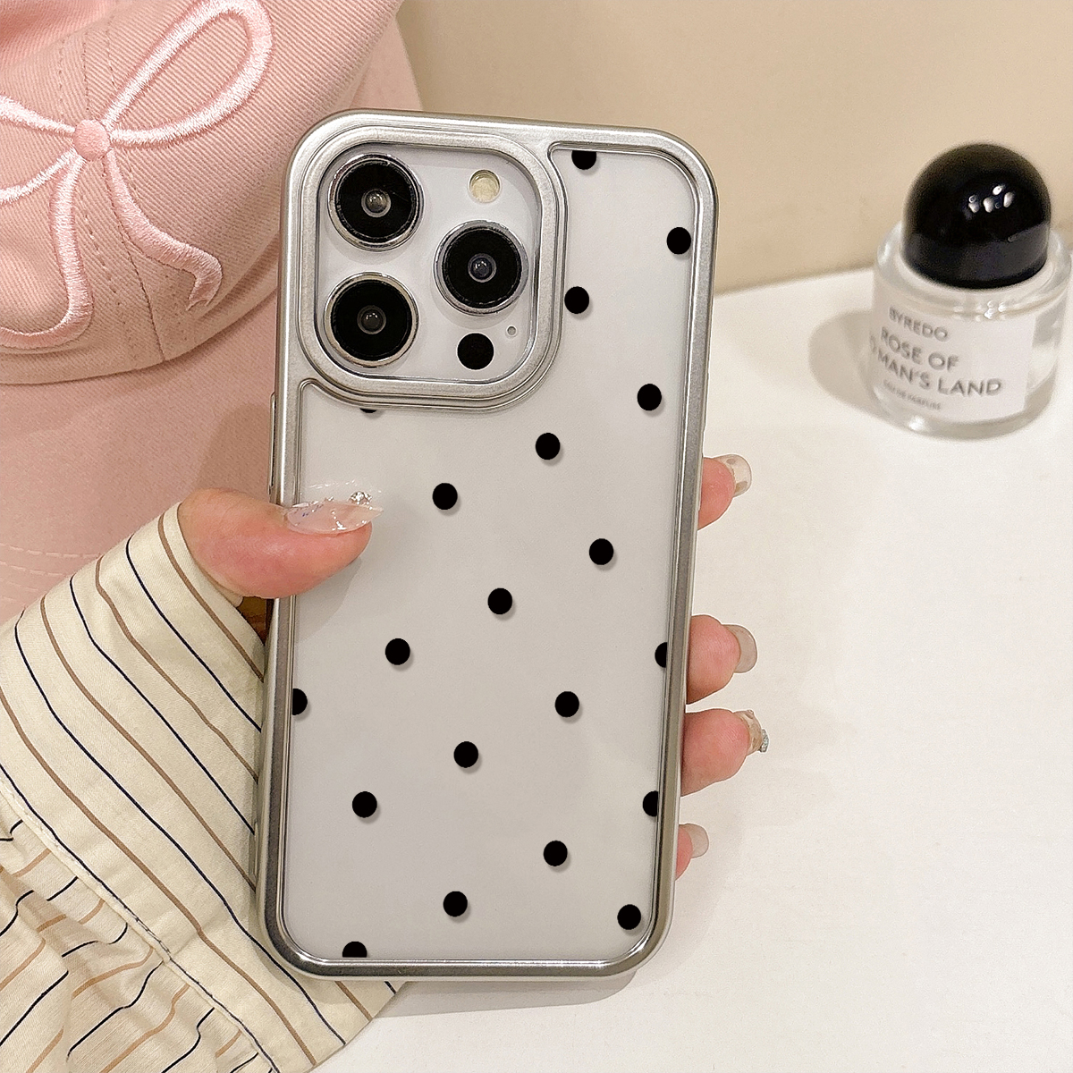 小众ins彩色波点适用iphone16promax苹果17手机壳12新款16pro女14银框max透明卡通绳15pm全包11软壳7plus防摔 - 图1