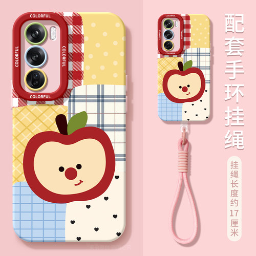 适用opporeno14手机壳女款reno12pro+保护套13全包9pro硅胶8防摔reno7se磨砂oppo软壳6/11苹果拼色10格子外壳 - 图0